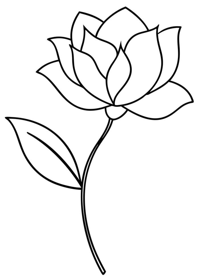 One line art of the Flower drawing Abstract minimal continuous line art wall decor vector
