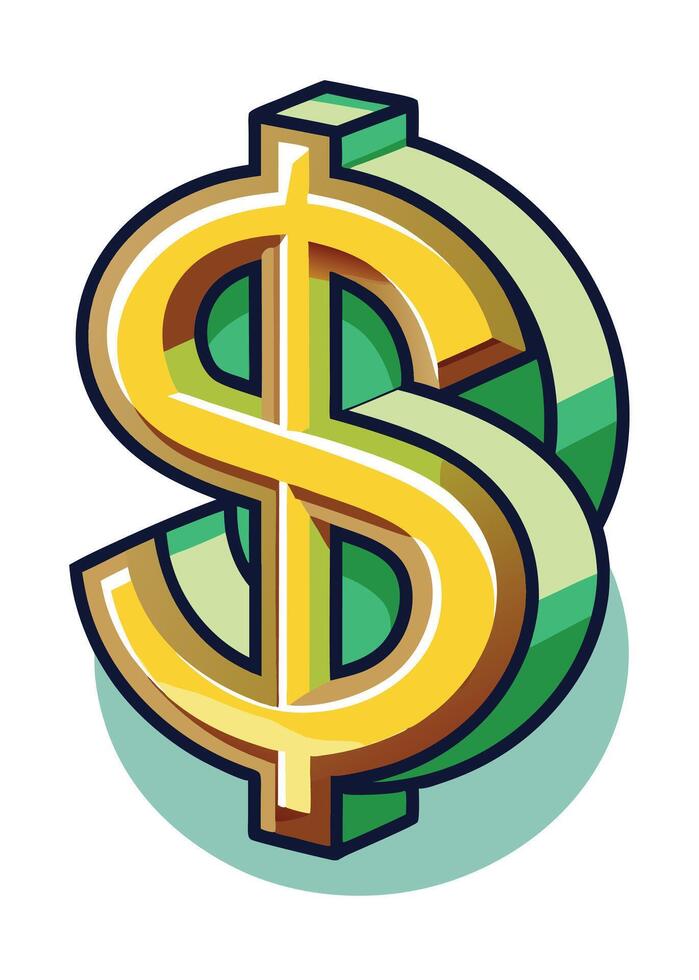 Art of Dollar on white background vector