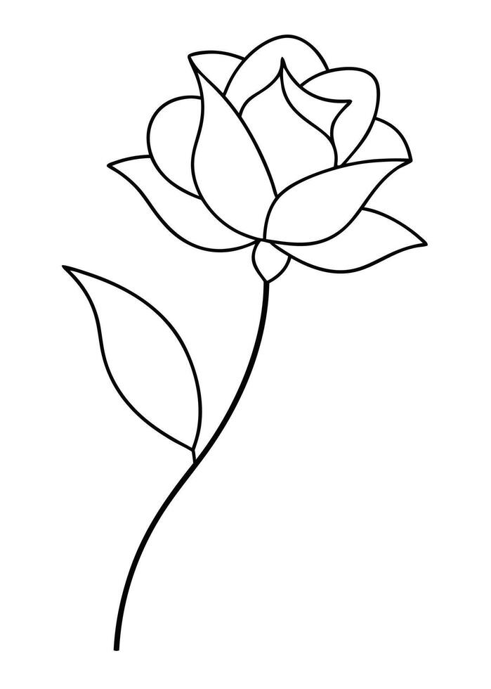 One line art of the Flower drawing Abstract minimal continuous line art wall decor vector
