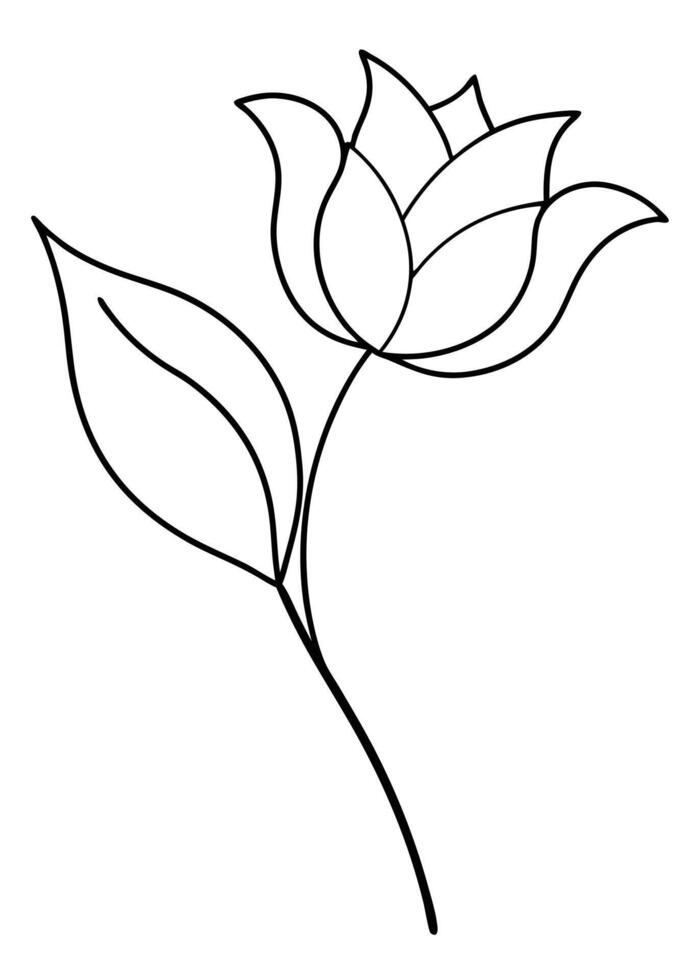 One line art of the Flower drawing Abstract minimal continuous line art wall decor vector
