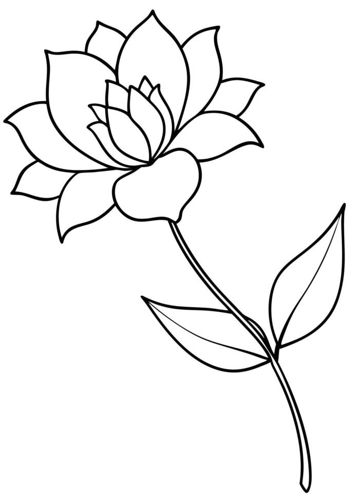 One line art of the Flower drawing Abstract minimal continuous line art wall decor vector