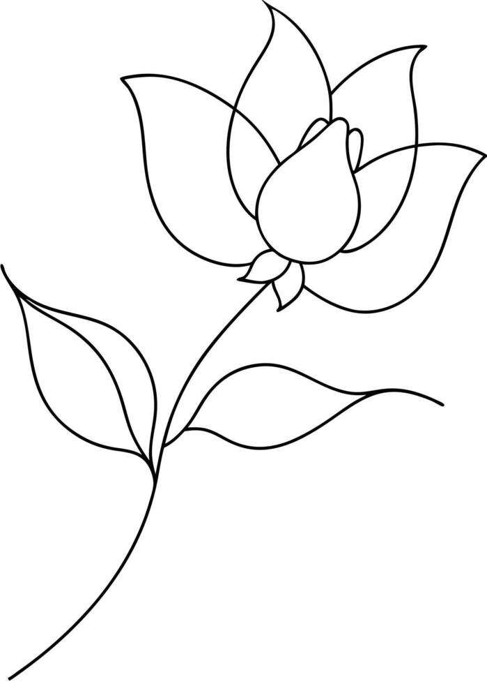 One line art of the Flower drawing Abstract minimal continuous line art wall decor vector