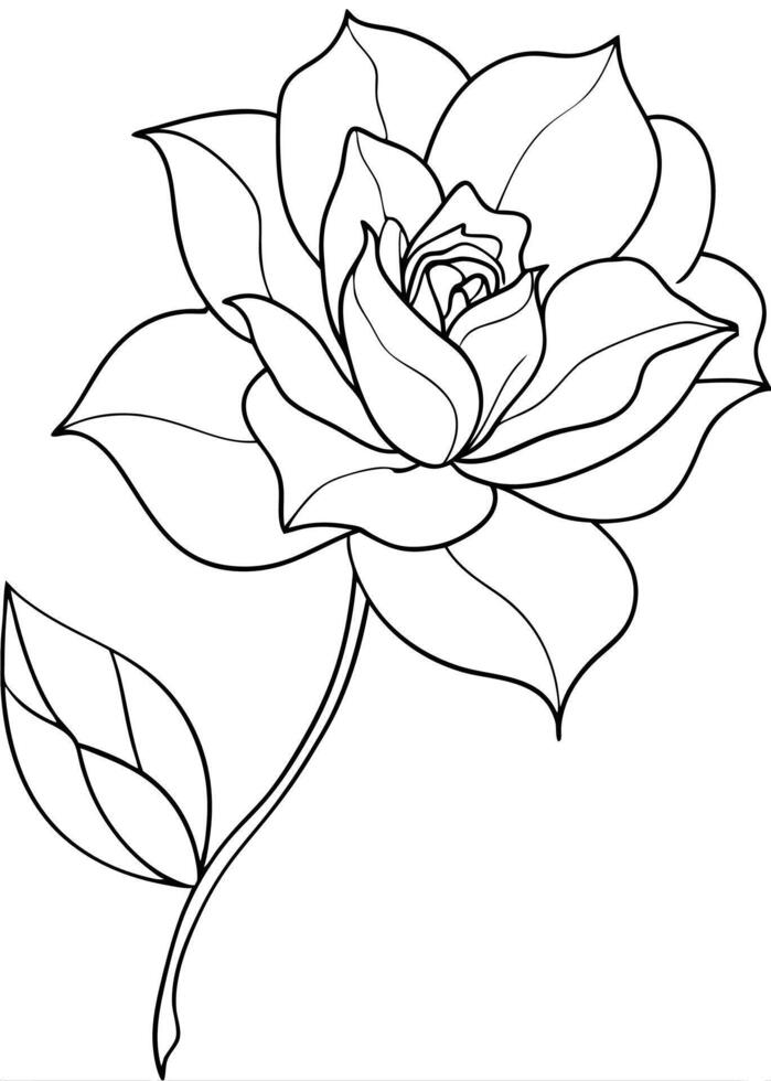 One line art of the Flower drawing Abstract minimal continuous line art wall decor vector