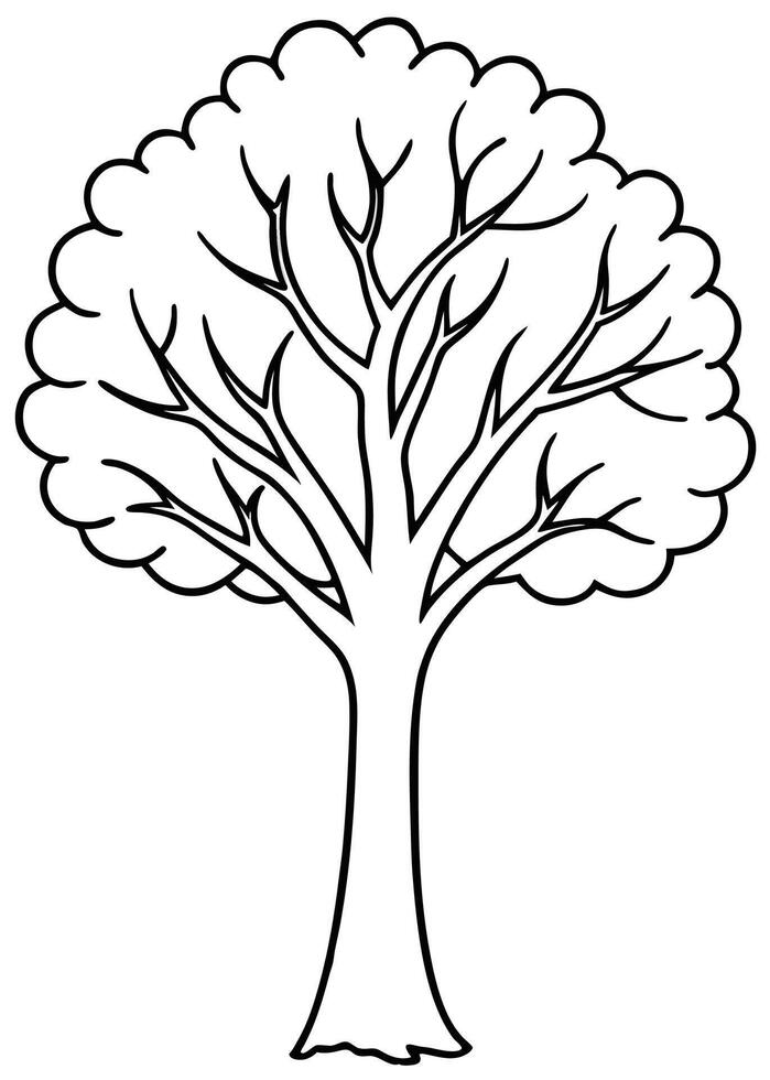 One line art of Tree drawing Abstract minimal continuous line art wall decor vector