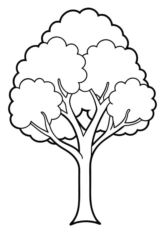One line art of Tree drawing Abstract minimal continuous line art wall decor vector