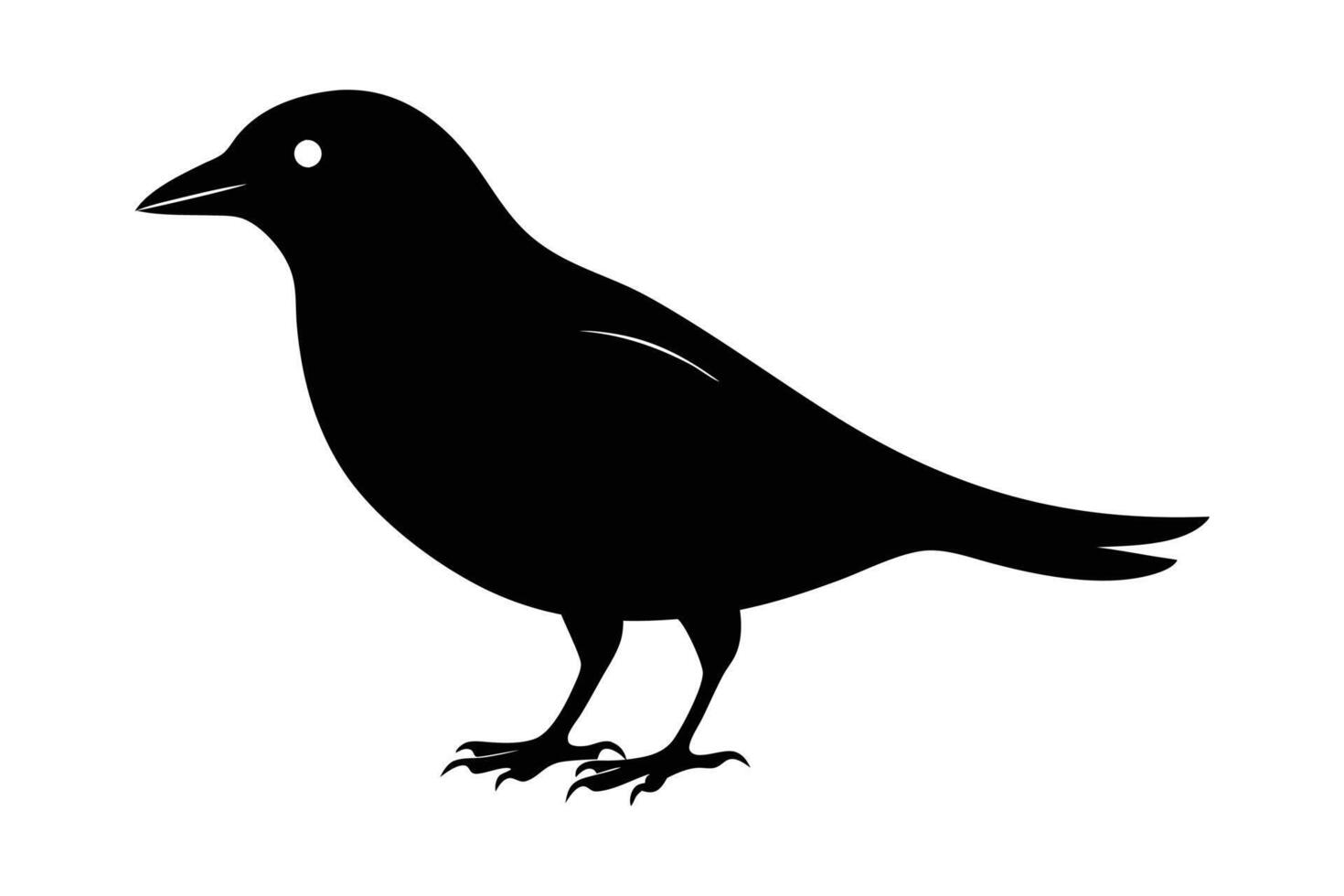 Black bird silhouette on white background vector