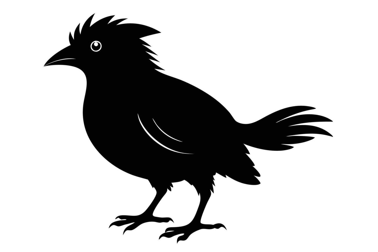 Black bird silhouette on white background vector