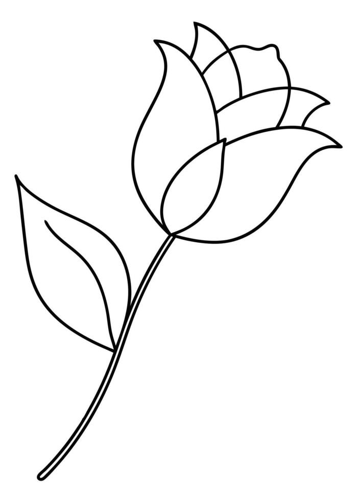 One line art of the Flower drawing Abstract minimal continuous line art wall decor vector