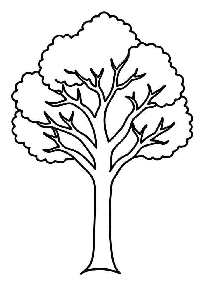 One line art of Tree drawing Abstract minimal continuous line art wall decor vector