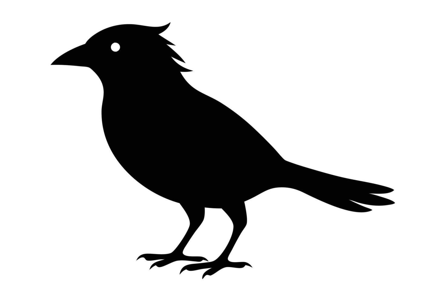 Black bird silhouette on white background vector