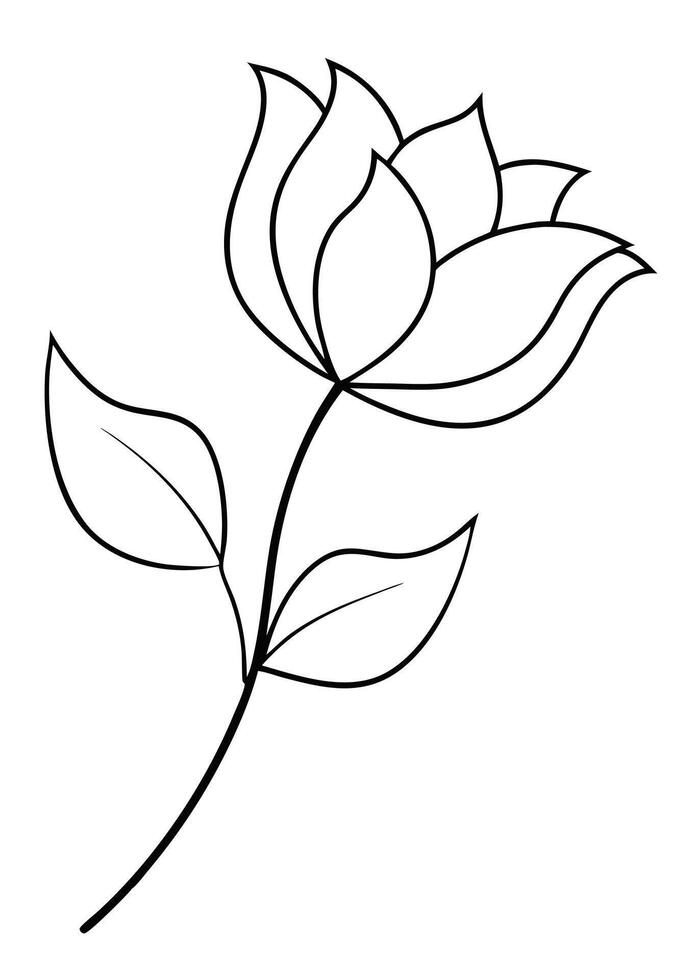 One line art of the Flower drawing Abstract minimal continuous line art wall decor vector