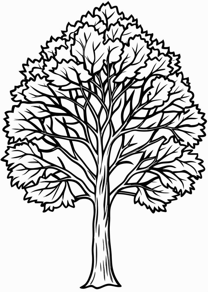 One line art of Tree drawing Abstract minimal continuous line art wall decor vector