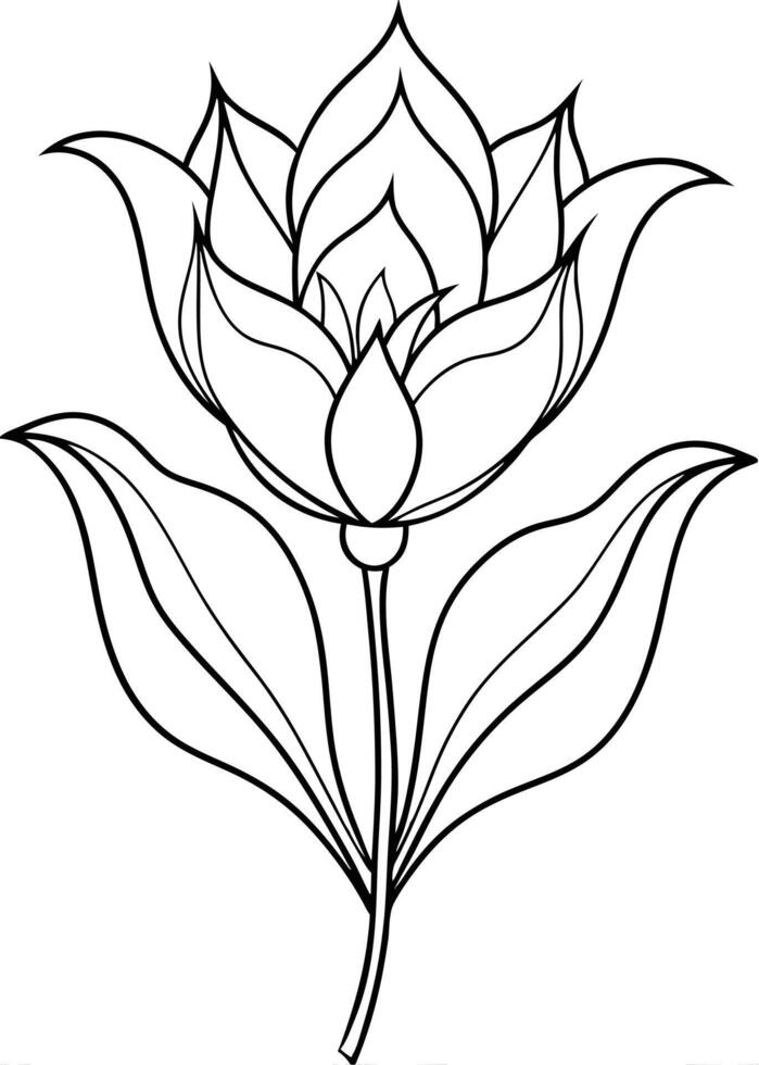 One line art of the Flower drawing Abstract minimal continuous line art wall decor vector