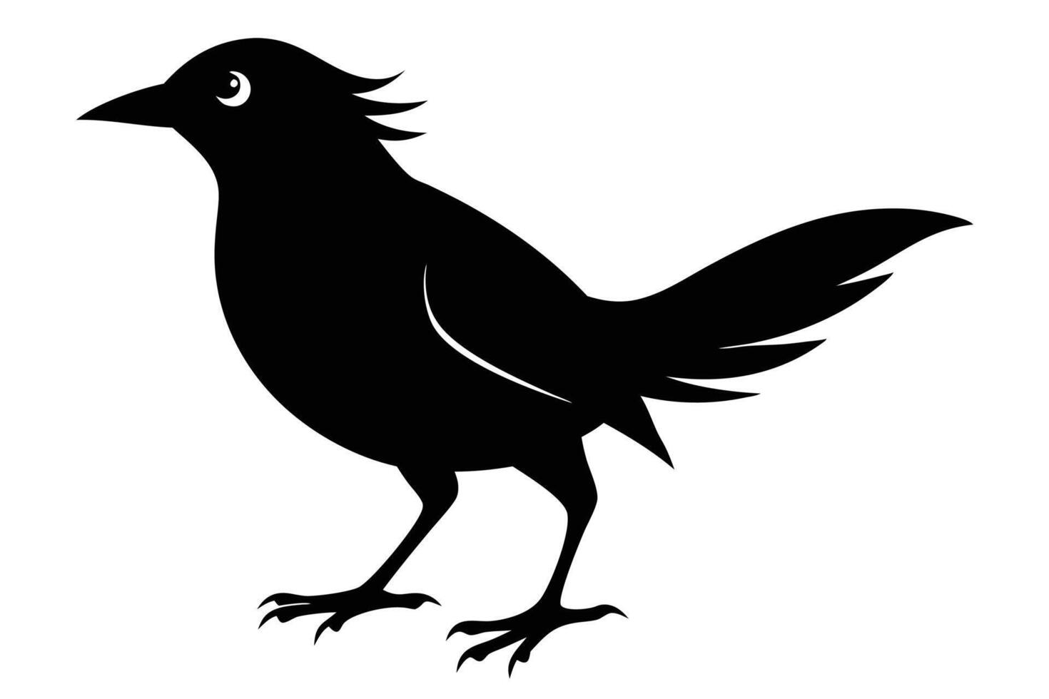 Black bird silhouette on white background vector