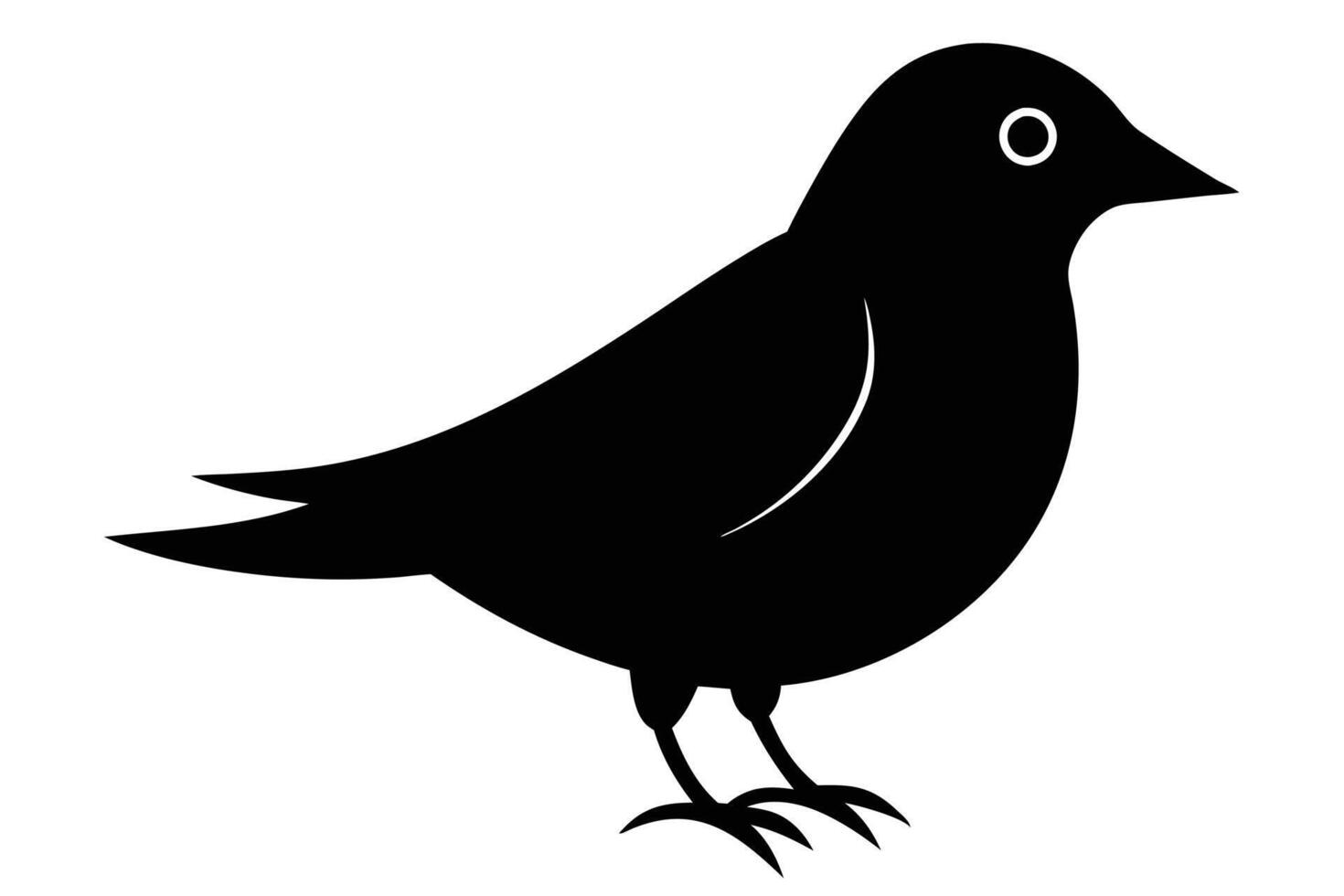 Black bird silhouette on white background vector