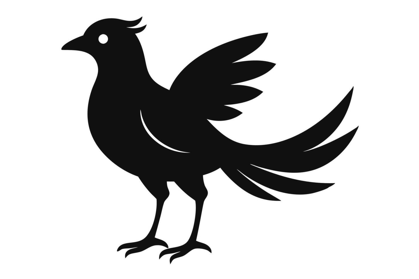 Black bird silhouette on white background vector