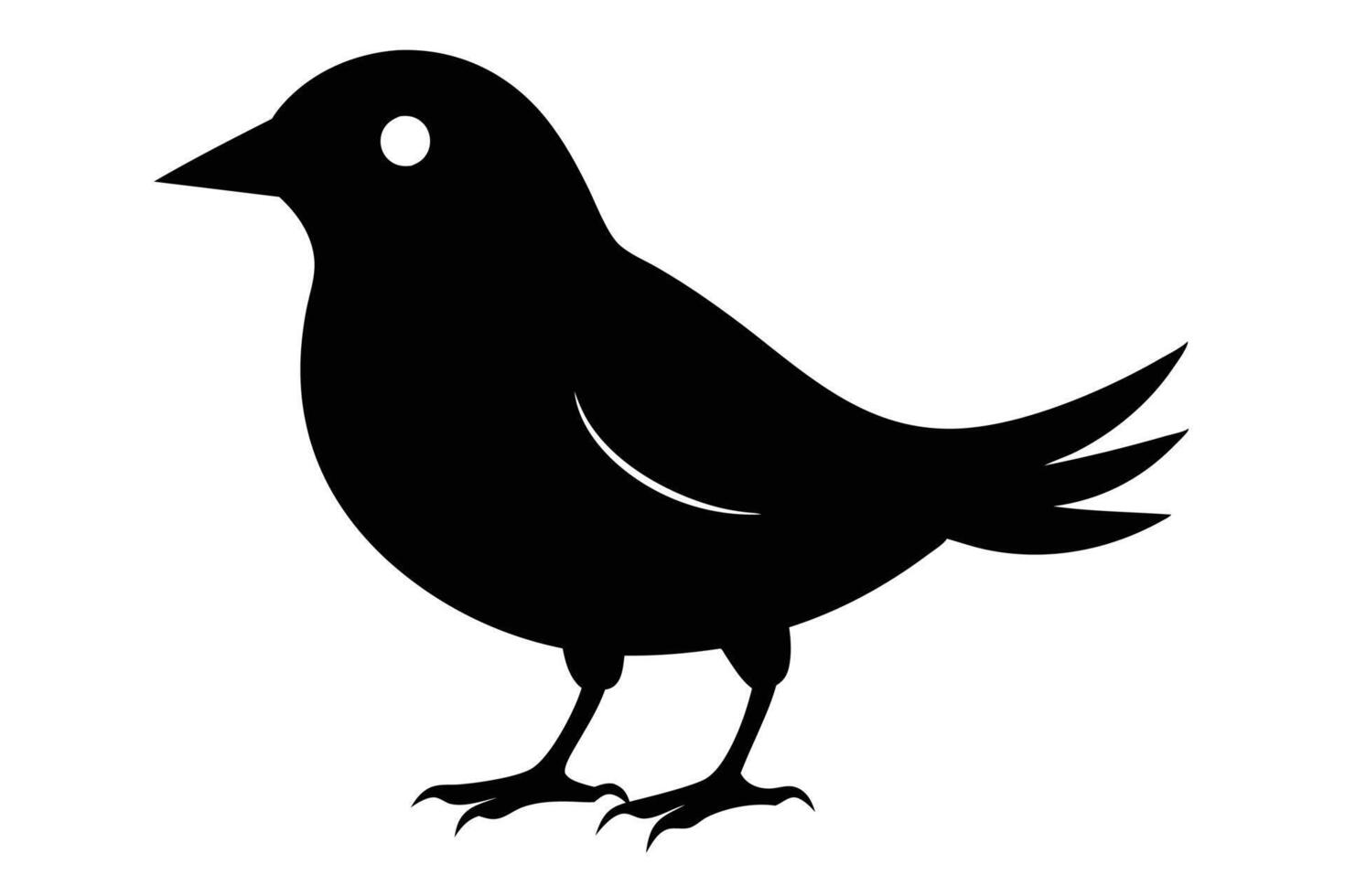 Black bird silhouette on white background vector