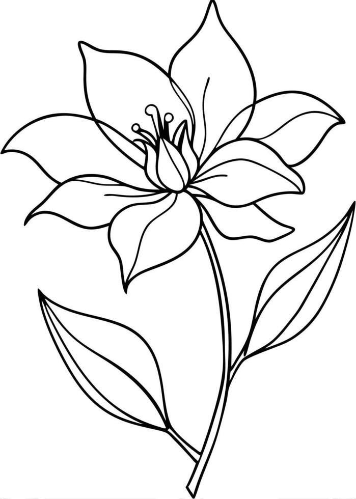 One line art of the Flower drawing Abstract minimal continuous line art wall decor vector