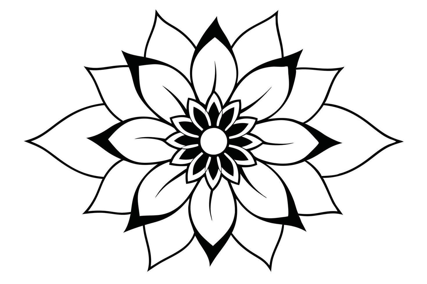 One line art of the Flower drawing Abstract minimal continuous line art wall decor vector
