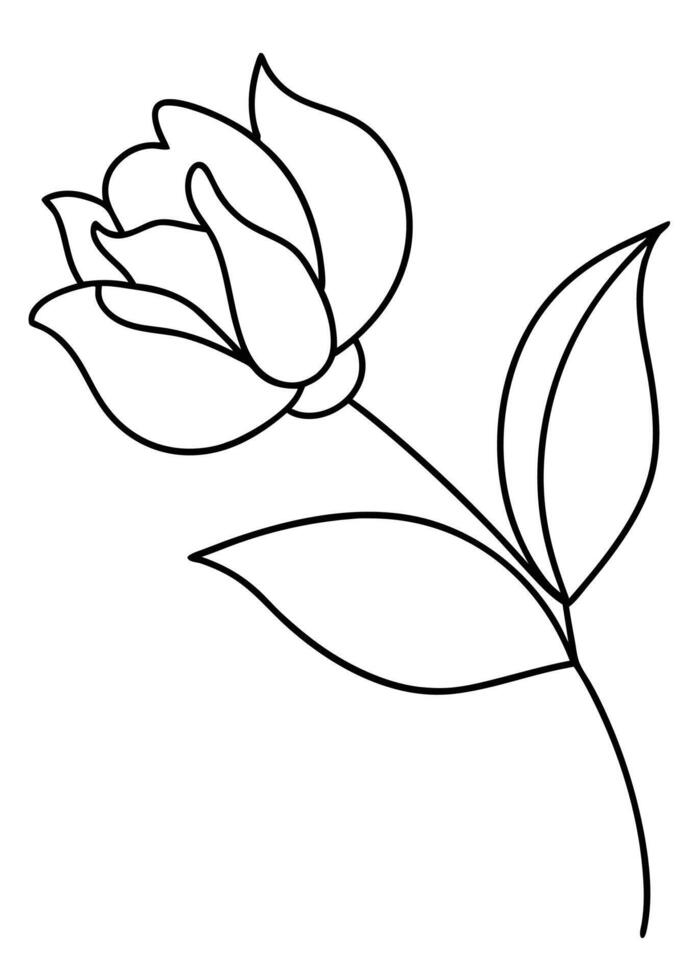 One line art of the Flower drawing Abstract minimal continuous line art wall decor vector