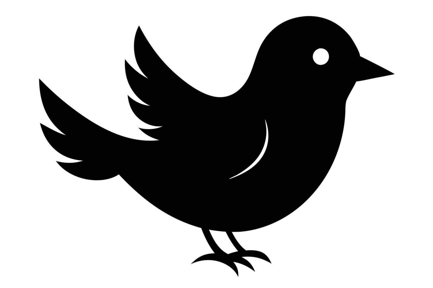 Black bird silhouette on white background vector