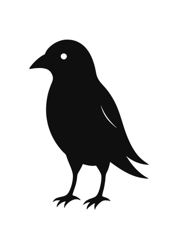Black bird silhouette on white background vector