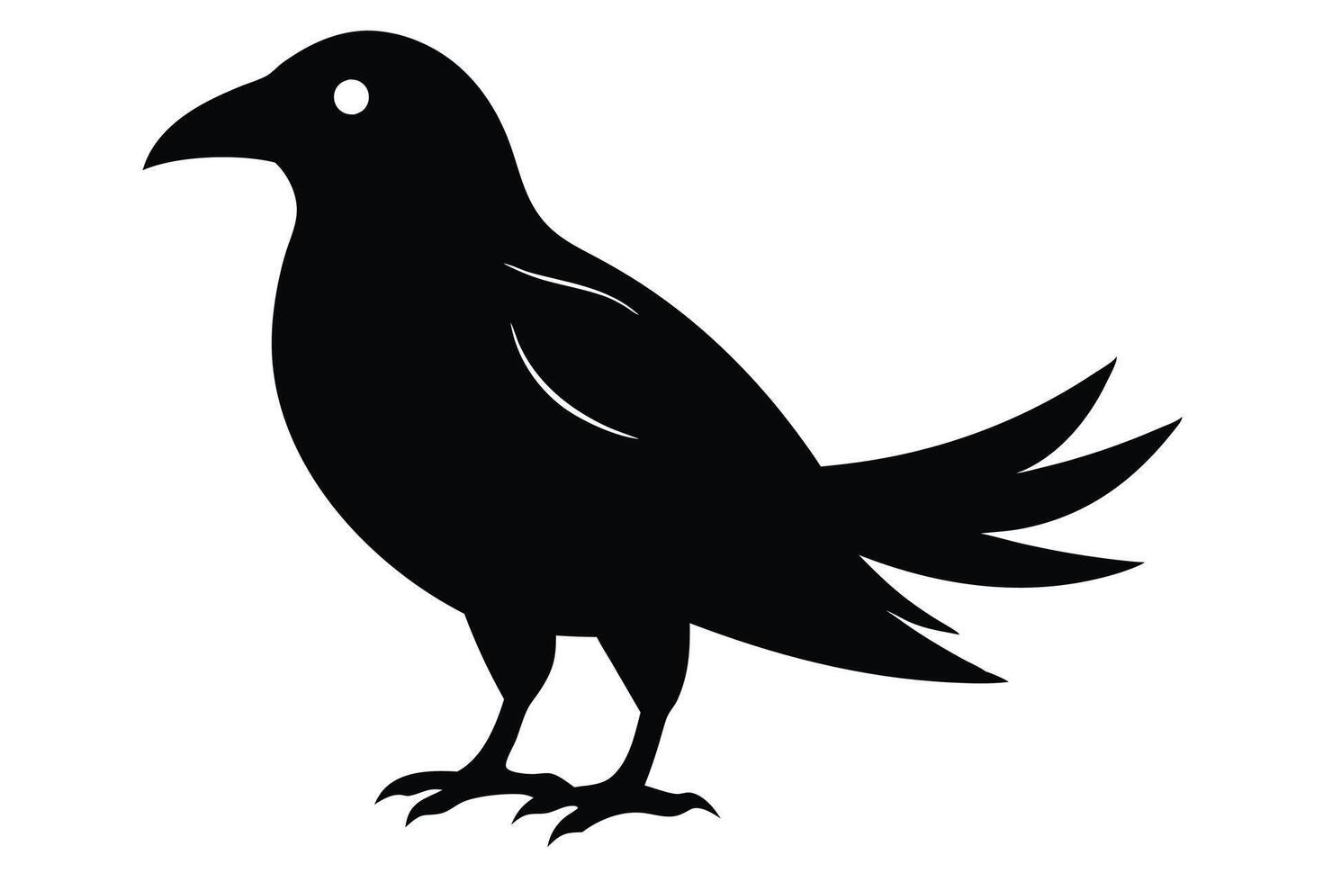 Black bird silhouette on white background vector