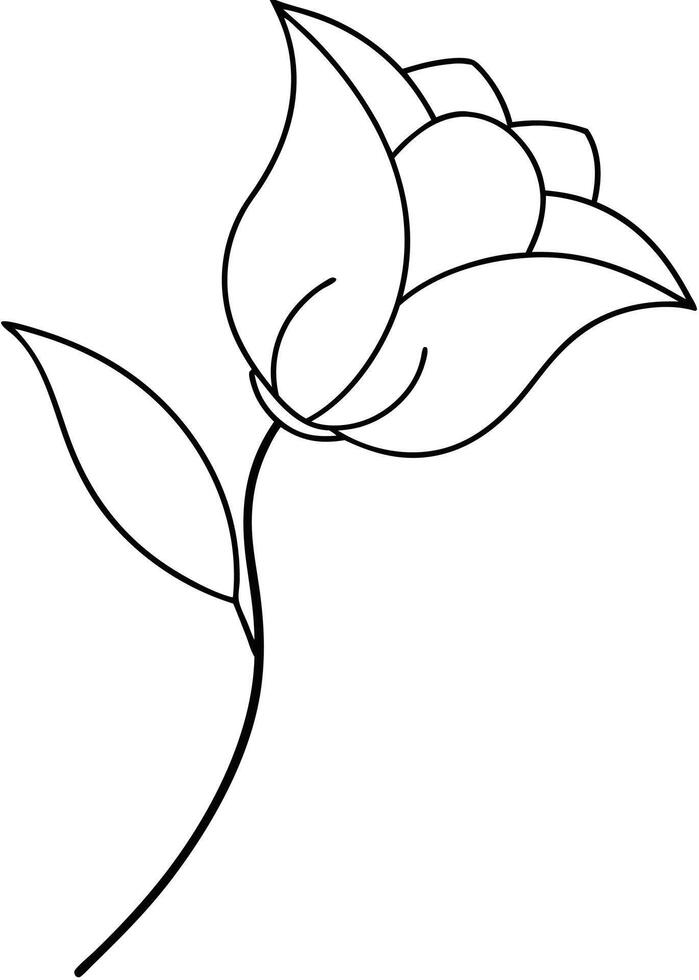 One line art of the Flower drawing Abstract minimal continuous line art wall decor vector