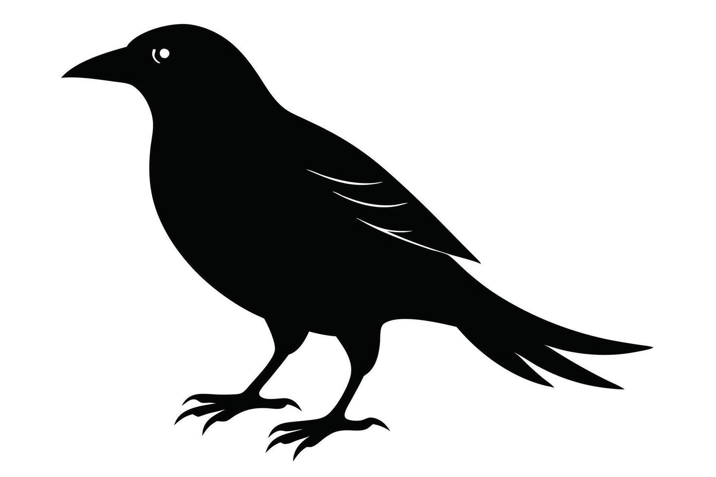 Black bird silhouette on white background vector