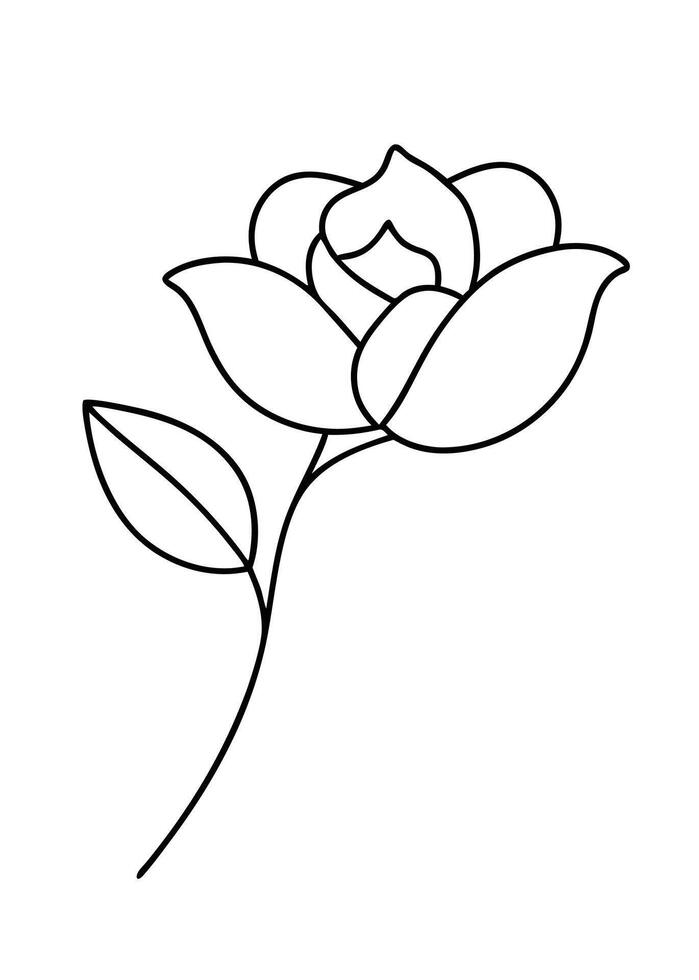 One line art of the Flower drawing Abstract minimal continuous line art wall decor vector
