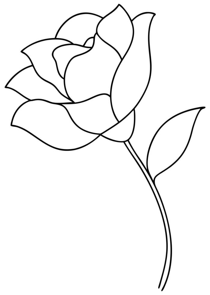 One line art of the Flower drawing Abstract minimal continuous line art wall decor vector