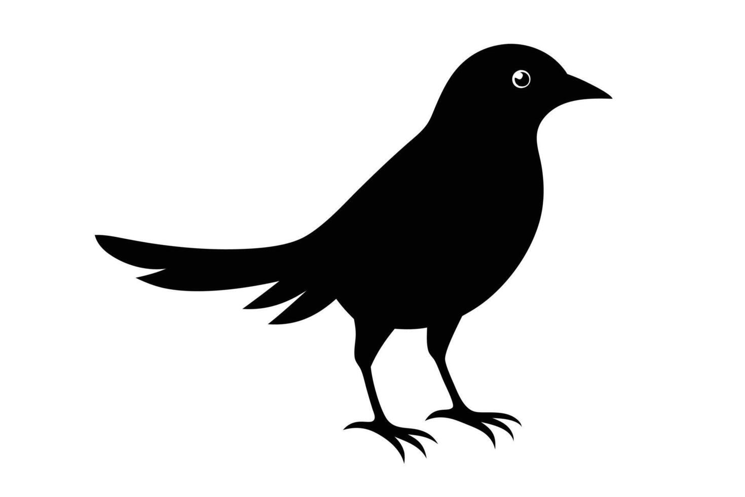 Black bird silhouette on white background vector