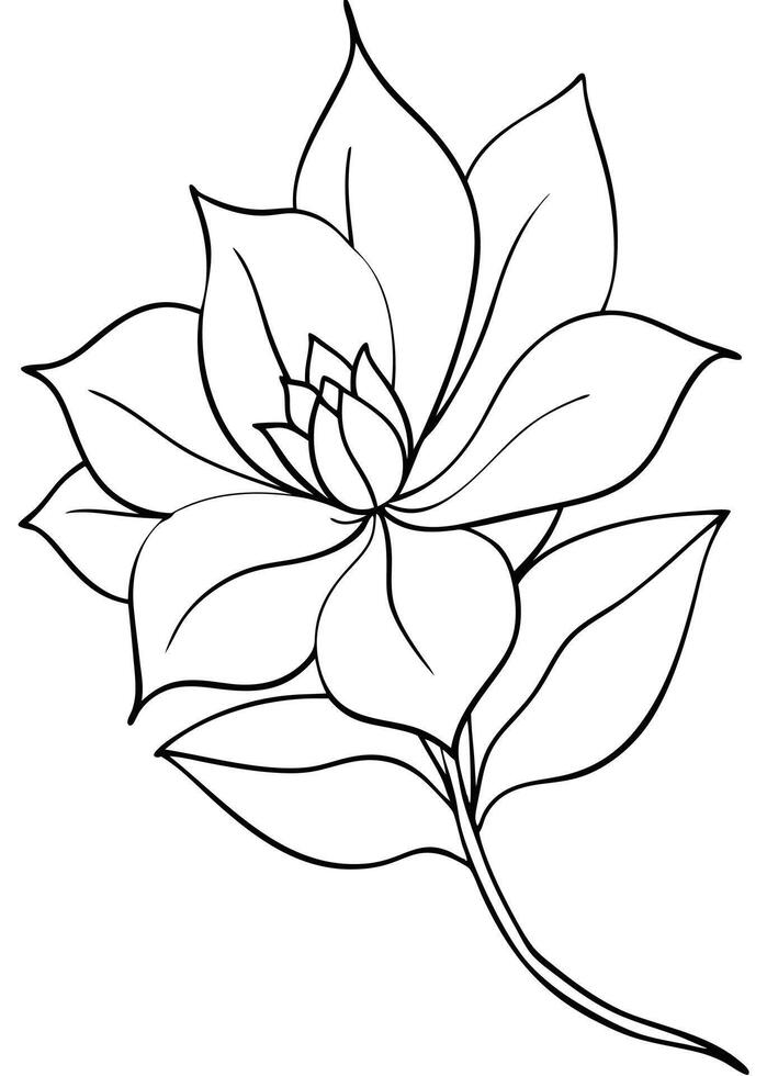 One line art of the Flower drawing Abstract minimal continuous line art wall decor vector