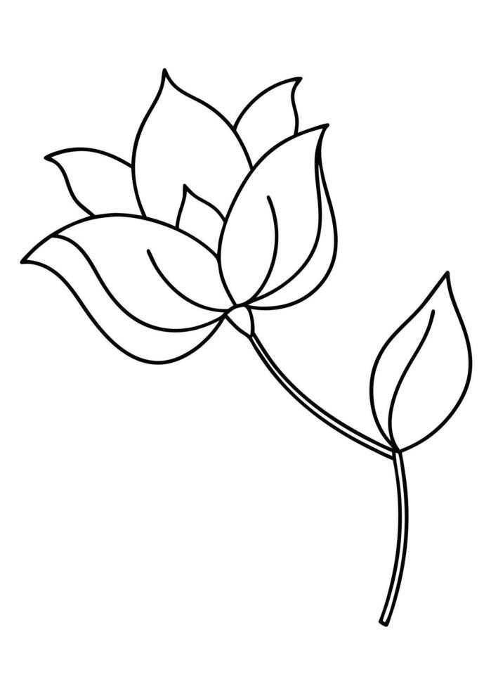 One line art of the Flower drawing Abstract minimal continuous line art wall decor vector