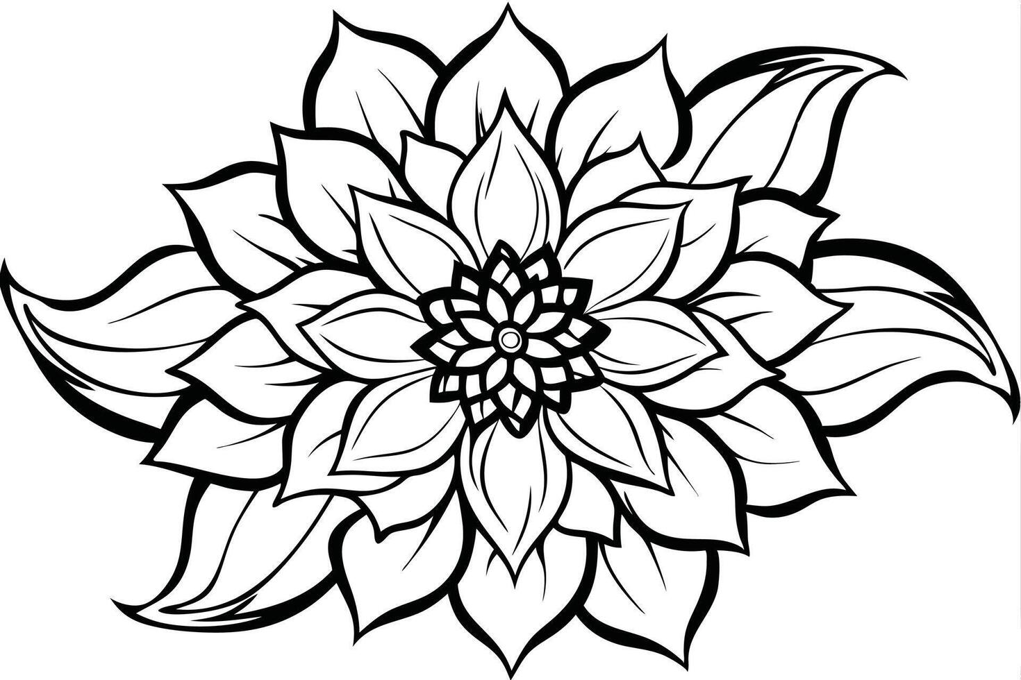 One line art of the Flower drawing Abstract minimal continuous line art wall decor vector