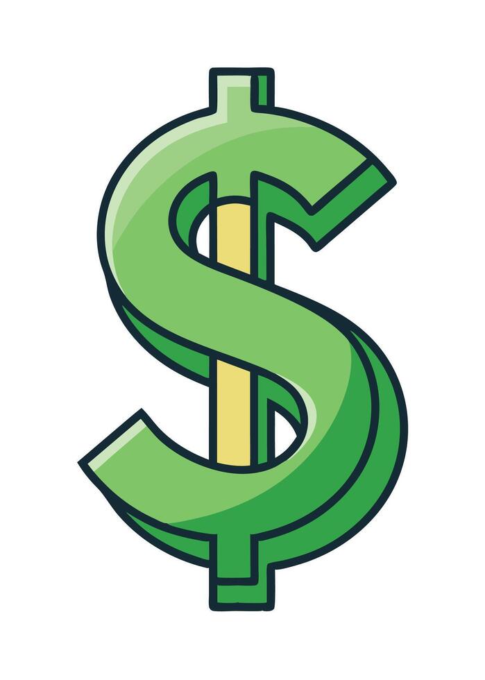 Art of Dollar on white background vector