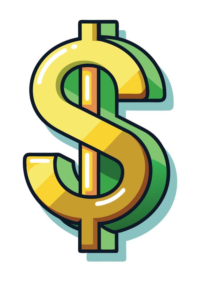 Art of Dollar on white background vector