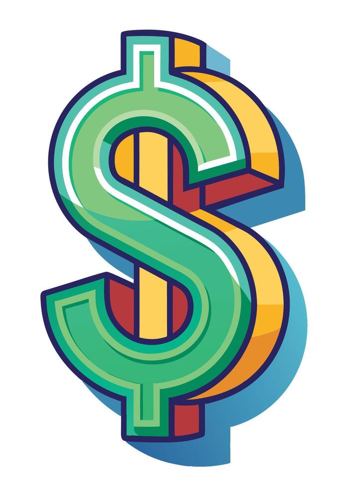 Art of Dollar on white background vector