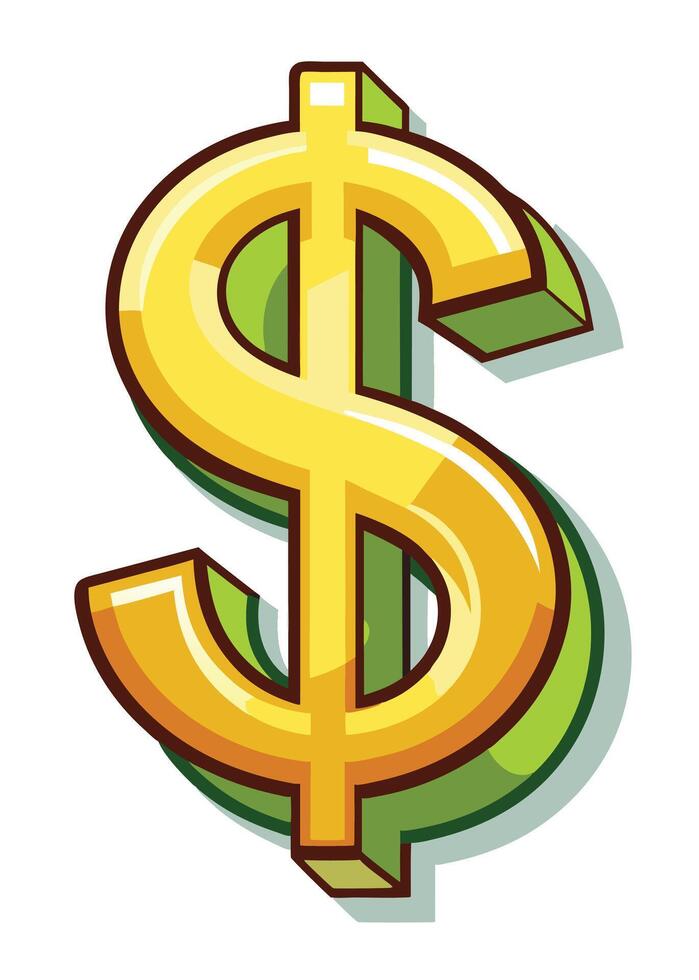 Art of Dollar on white background vector