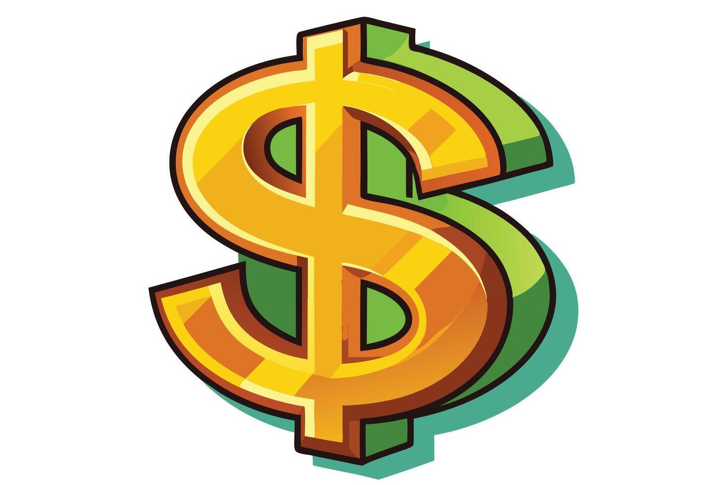 Art of Dollar on white background vector