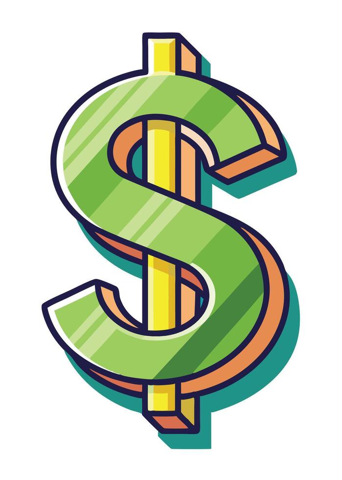 Art of Dollar on white background vector