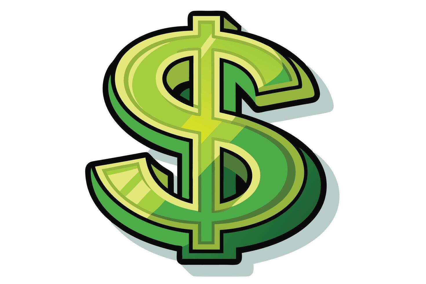 Art of Dollar on white background vector