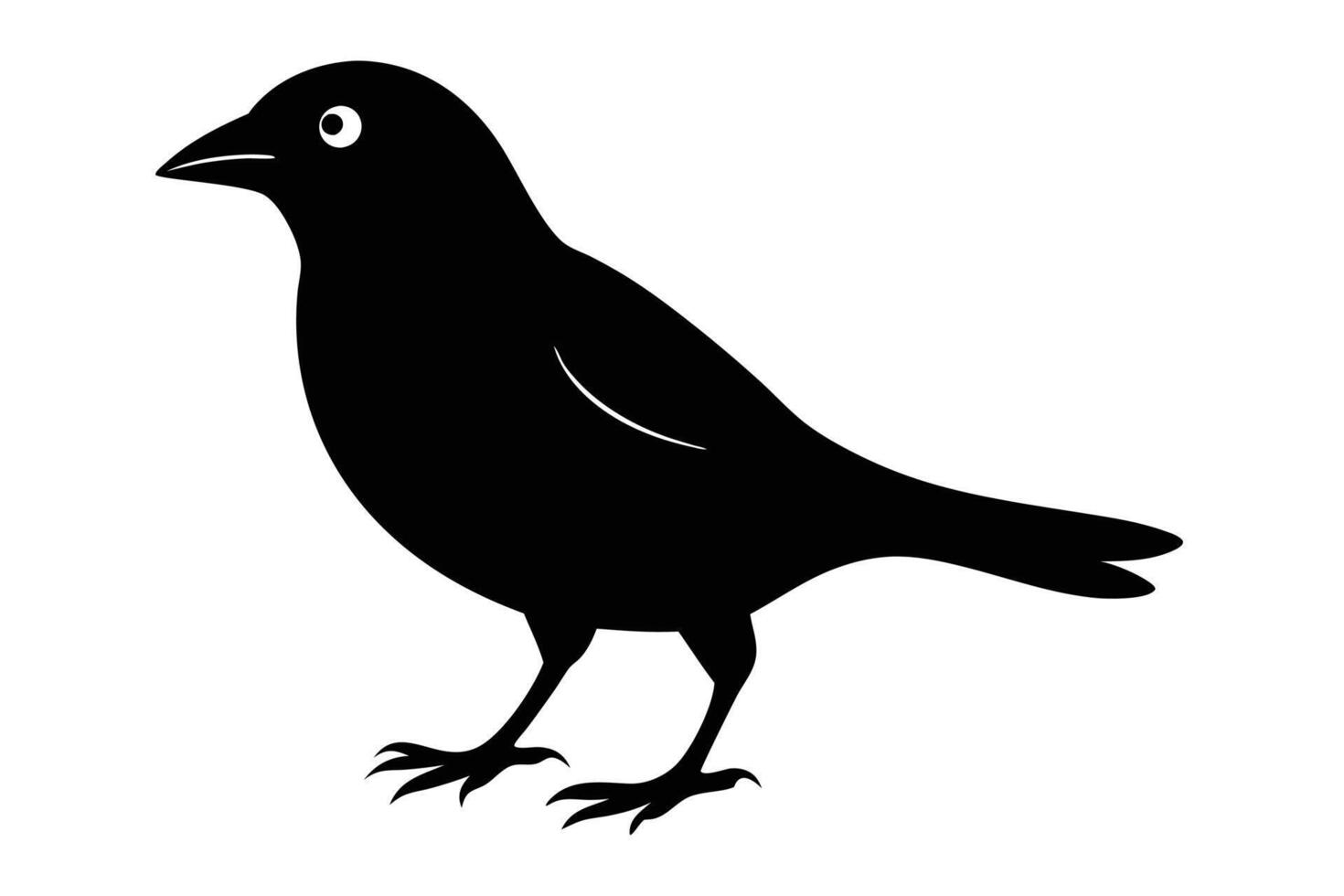 Black bird silhouette on white background vector