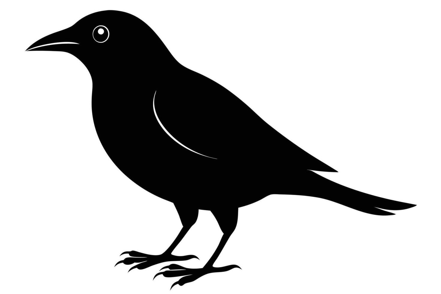Black bird silhouette on white background vector