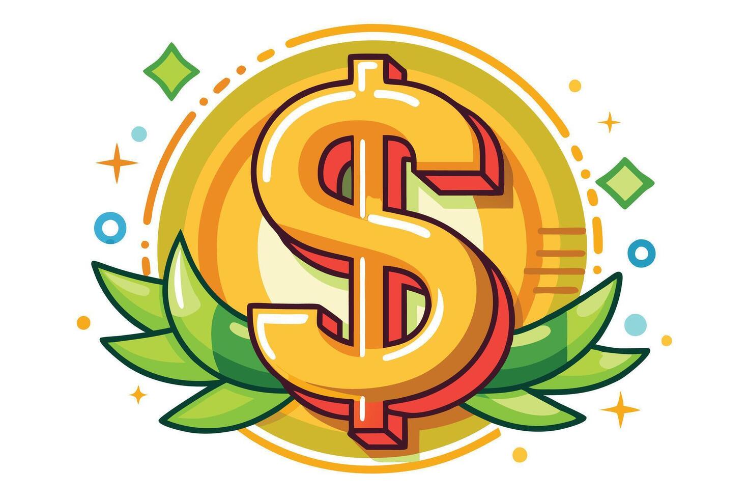 Art of Dollar on white background vector
