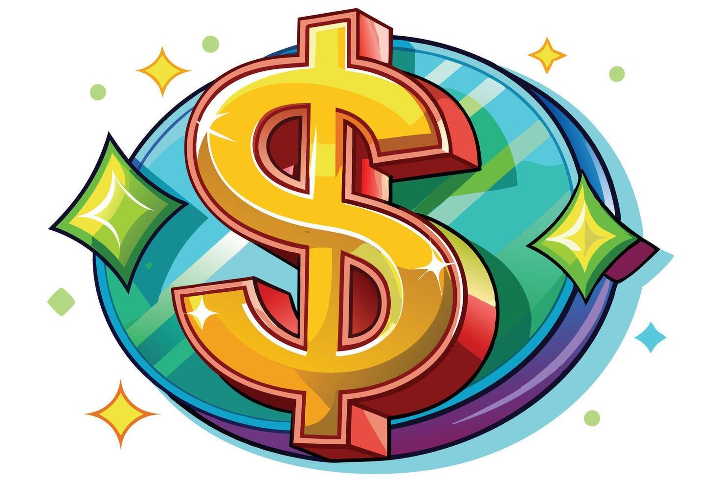Art of Dollar on white background vector