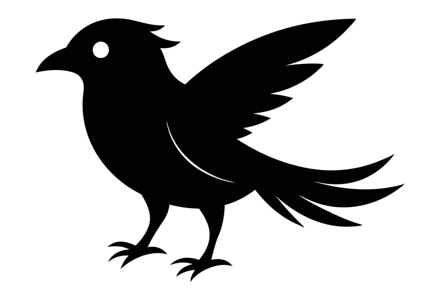 Black bird silhouette on white background vector