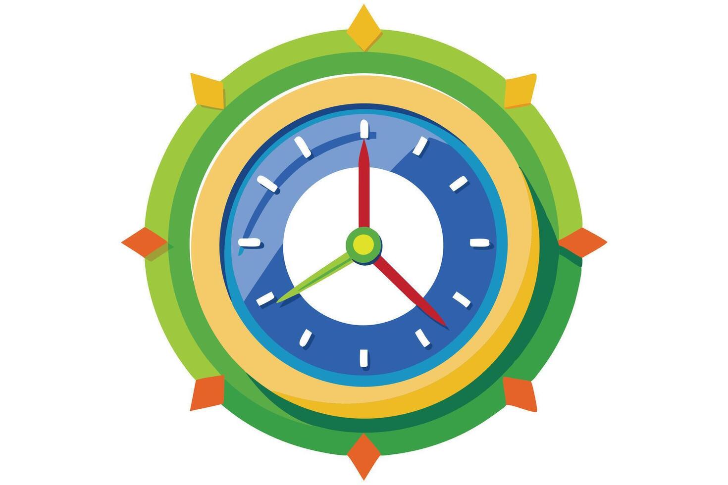 Art of clock on white background vector
