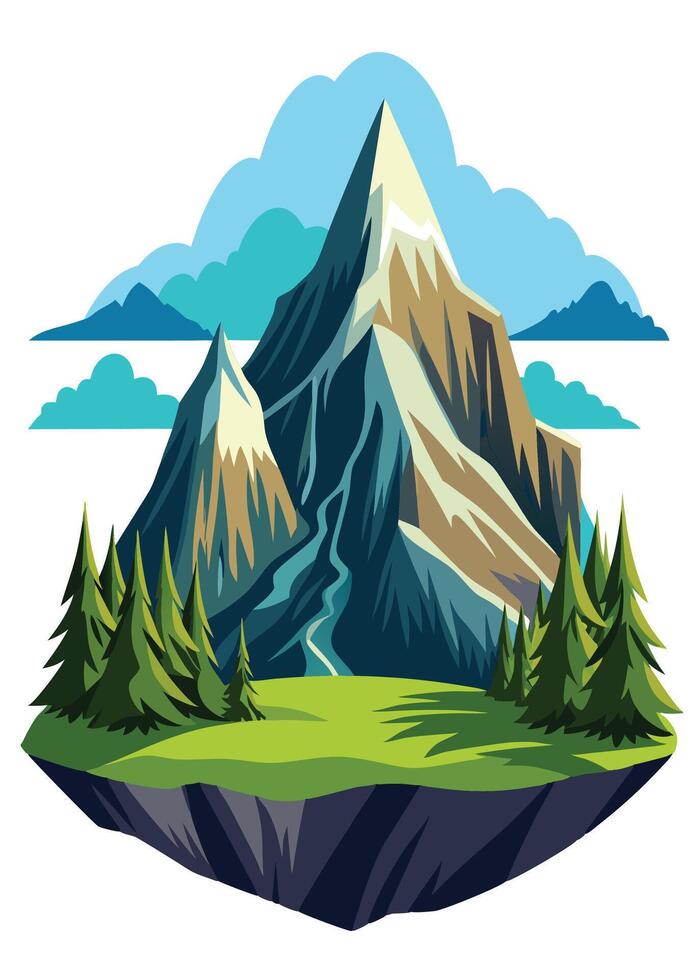 Abstract minimal mountain vector