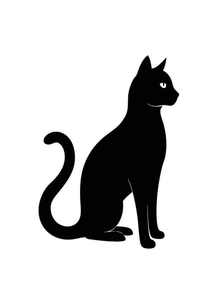 Black Cat silhouette on white background vector
